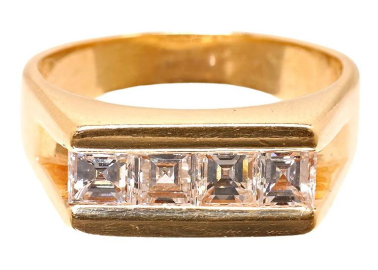 Estate 14kt Gold & 1.25cttw Asscher Cut Diamond Ring