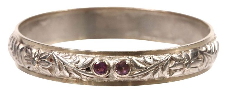 Sterling silver and 18k gold bangle bracelet