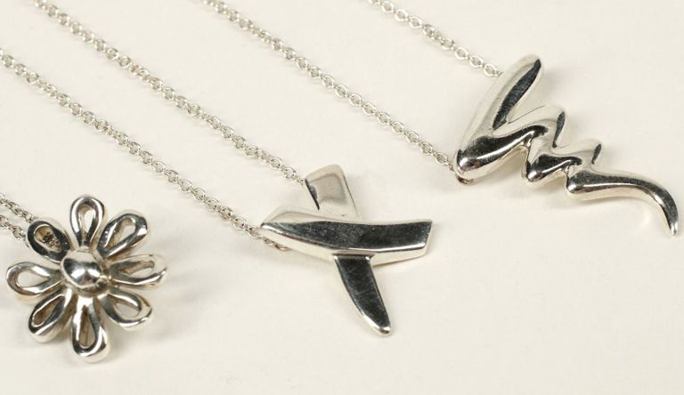 Three sterling silver pendant necklaces by Paloma Picasso for Tiffany & Co.