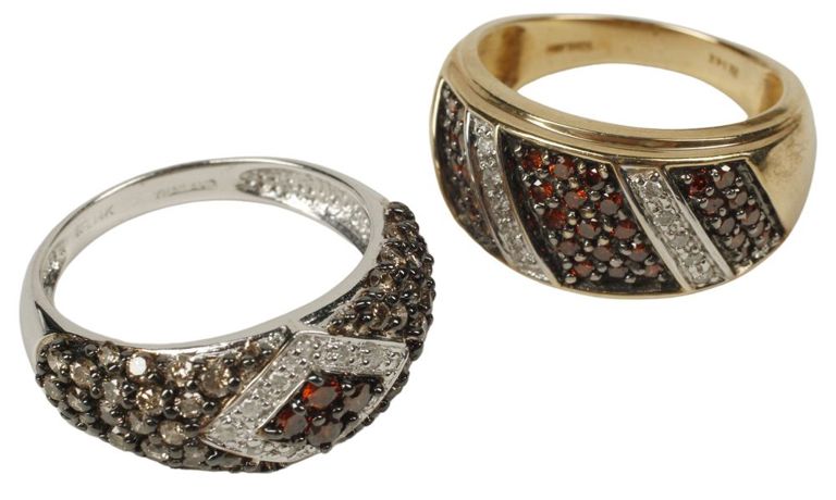 Estate 14k gold and diamond rings