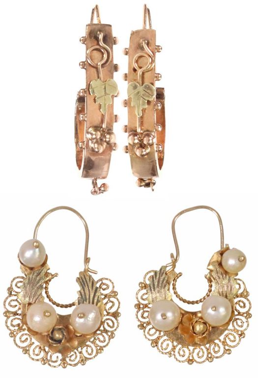 Estate antique gold earrings