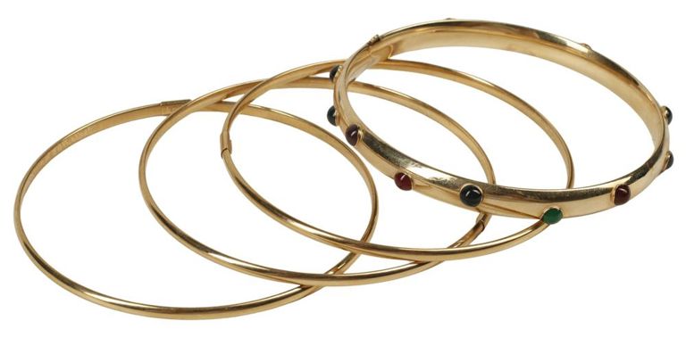 14k yellow gold bangle bracelets