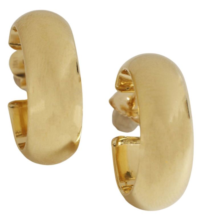 18k yellow gold hollow hoop earrings