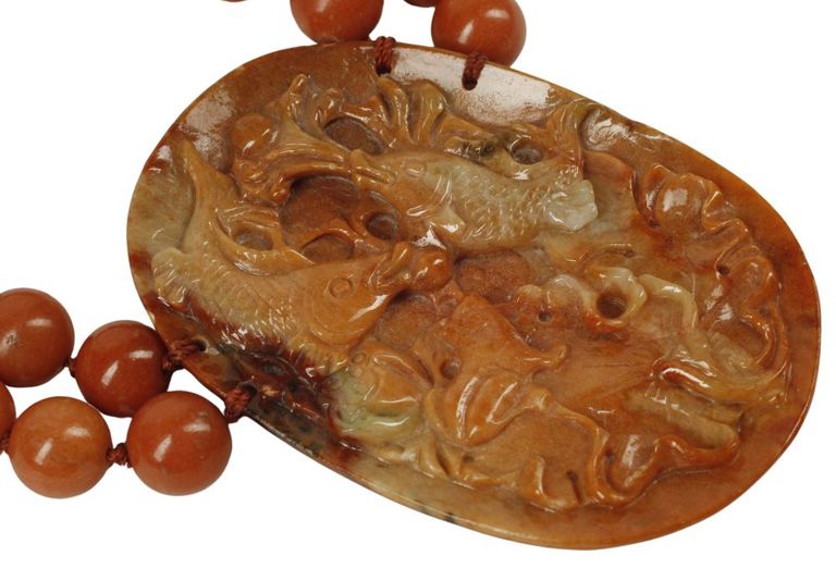 Estate beaded hardstone necklace