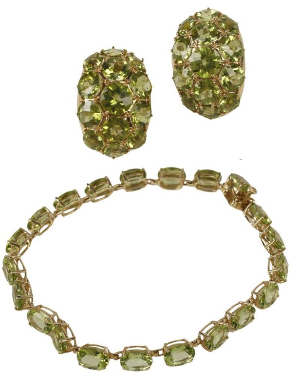 Estate 14k yellow gold and peridot jewelry