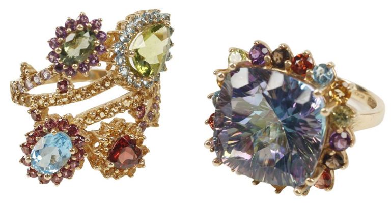 Estate yellow gold cocktail rings