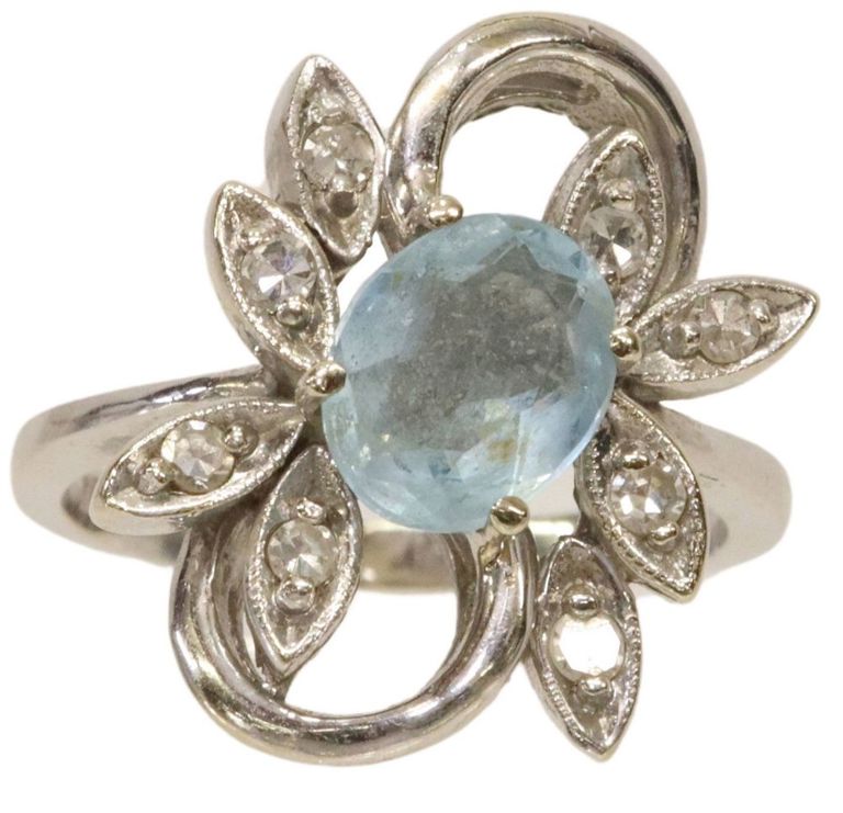 Estate 18k white gold ring