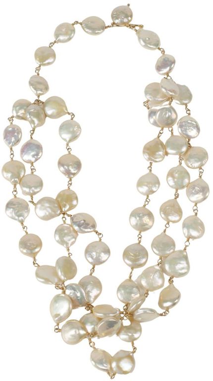 Estate multi-strand freshwater coin pearl necklace