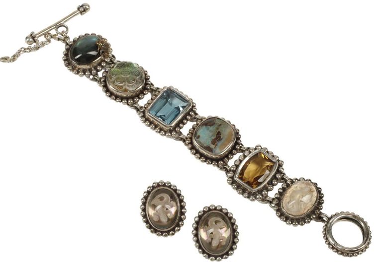 Estate designer bracelet and earrings