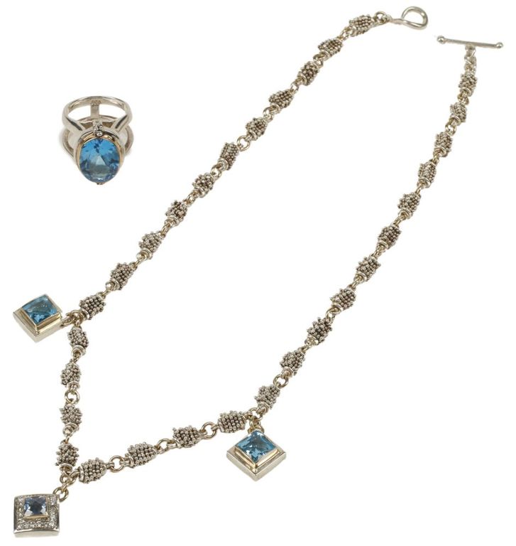 Estate Michael Dawkins sterling silver jewelry suite
