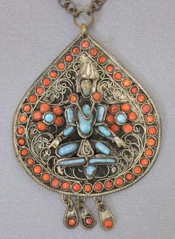 Large brass pendant with Buddha