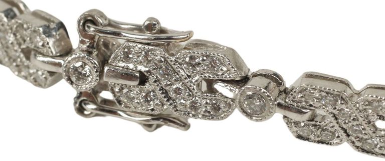 Estate Art Deco style platinum bracelet with diamonds