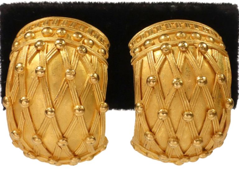 Carolyn Tyler estate 22k yellow gold earrings with 18k posts