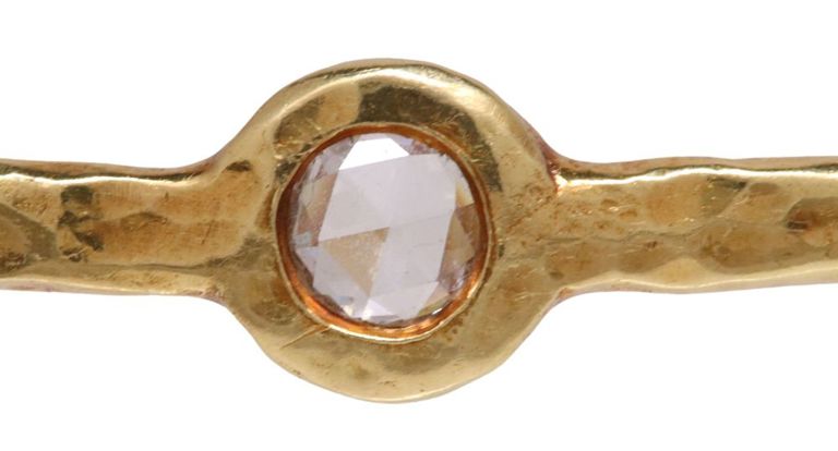 Estate Ippolita 18k gold and rose-cut diamond bangle