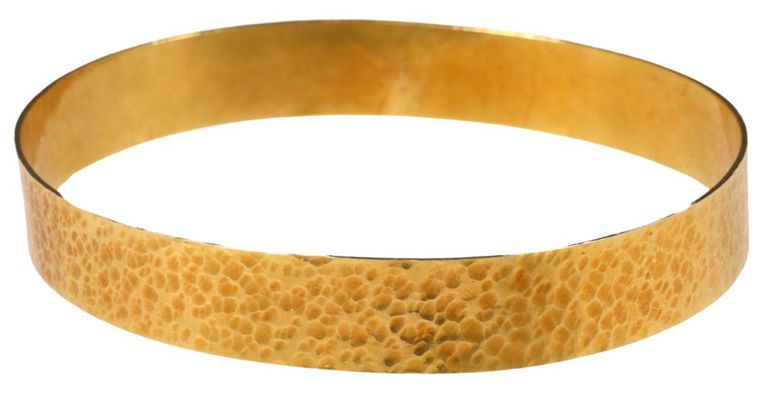 Estate Ippolita 18k gold hammered finish bangle