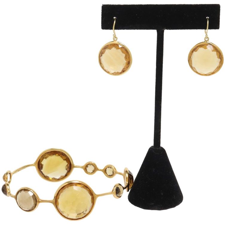 Ippolita 18k gold citrine Lollipop bangle and earrings