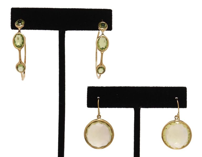 Ippolita 18k gold prasiolite earrings