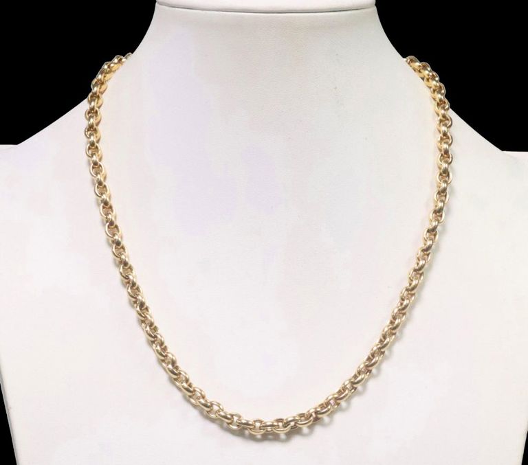 18k yellow gold cable chain necklace