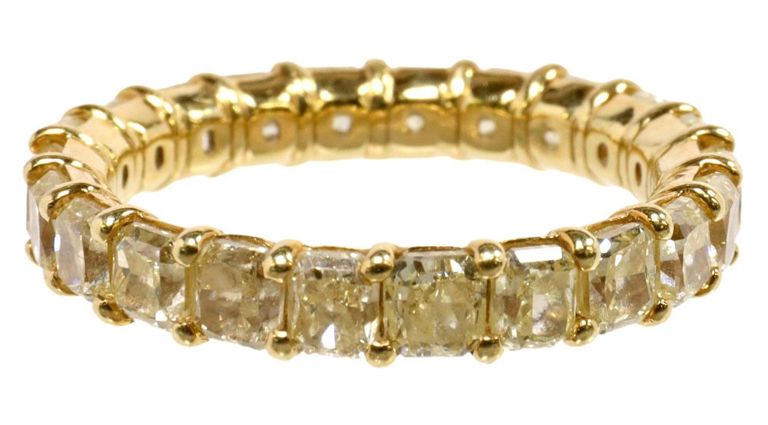 18k yellow gold fancy yellow diamond eternity band