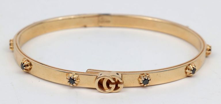 18k yellow gold diamond cuff bracelet