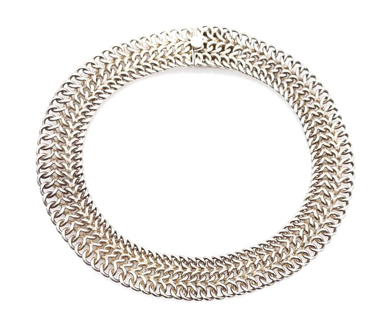 Mexican sterling silver mesh necklace