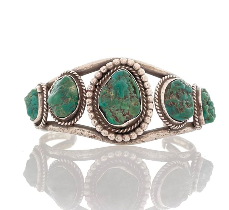 Southwestern sterling silver turquoise cuff