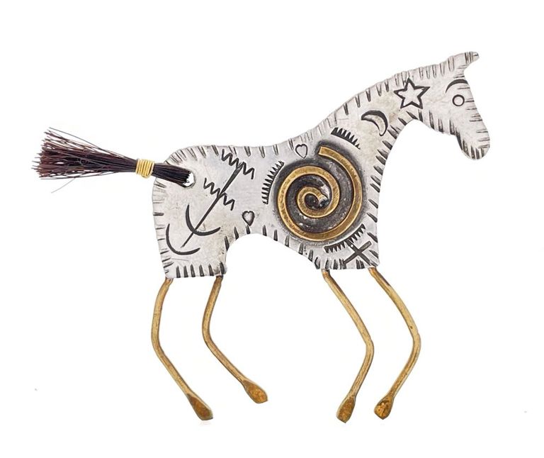 Marcia Q Miller handmade cave horse brooch