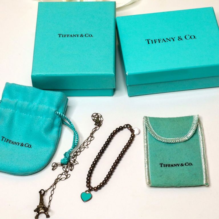 Tiffany & Co. sterling silver pendant necklace and bracelet
