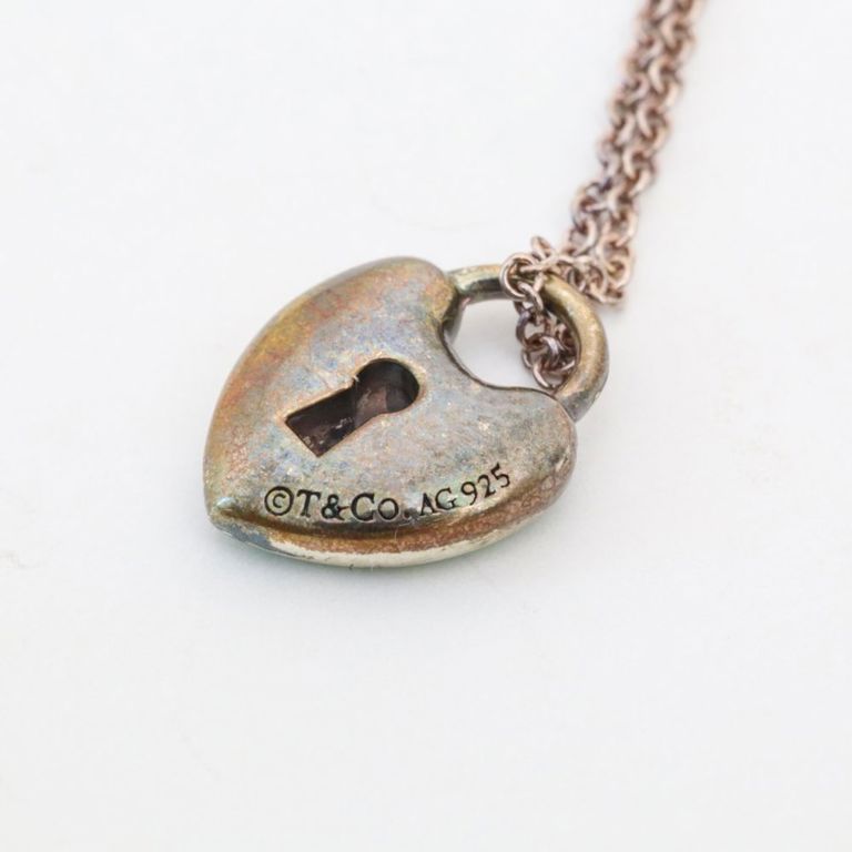 Tiffany & Co. Love Lock sterling silver pendant on necklace