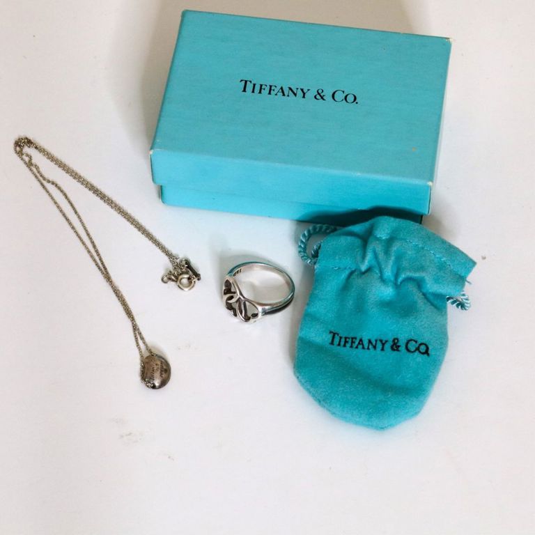 Sterling silver pendant necklace and loving heart ring