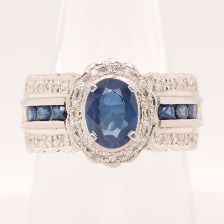 900 platinum sapphire and diamond ring
