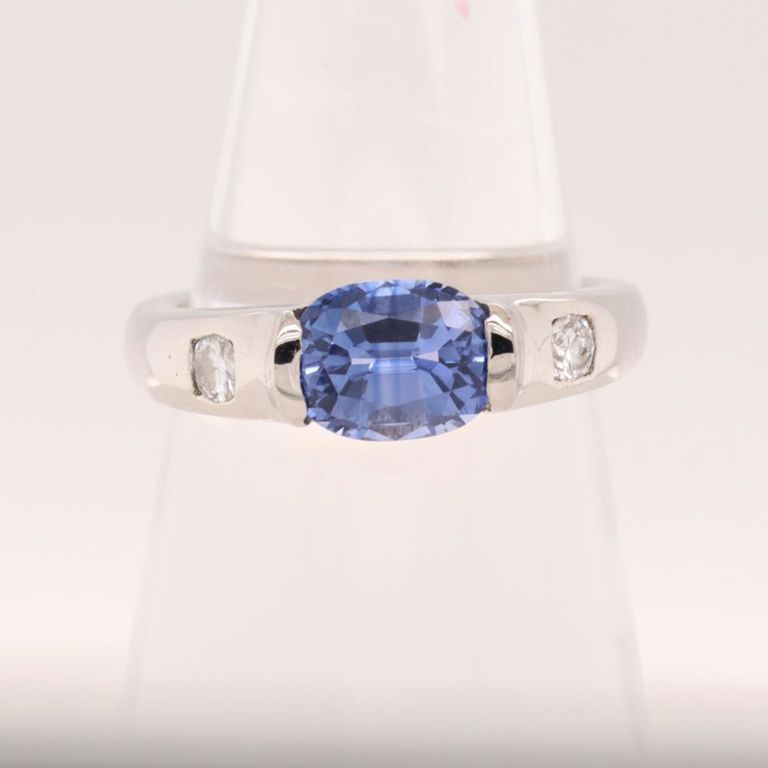900 platinum sapphire and diamond ring