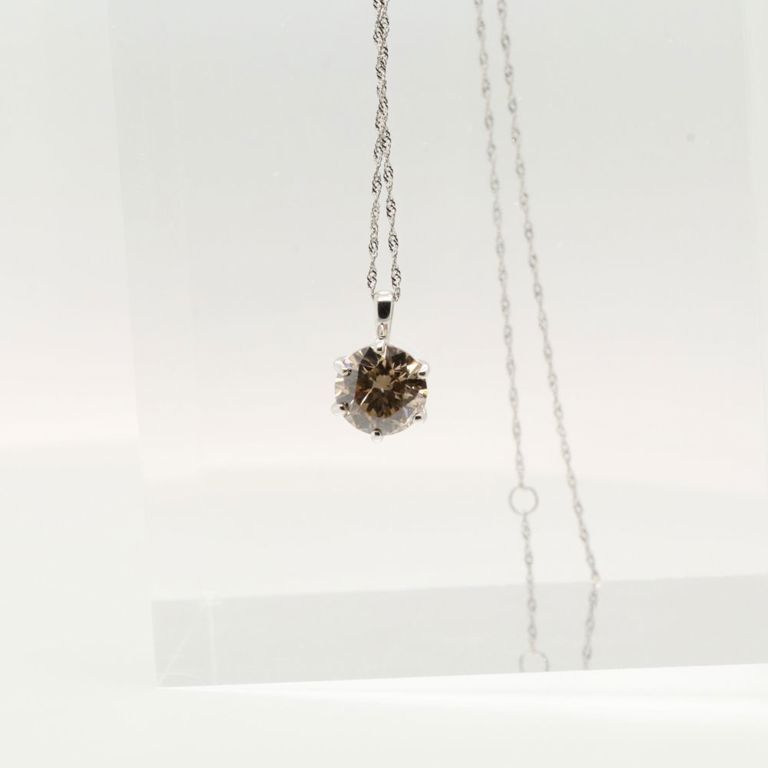 Platinum diamond pendant on platinum necklace