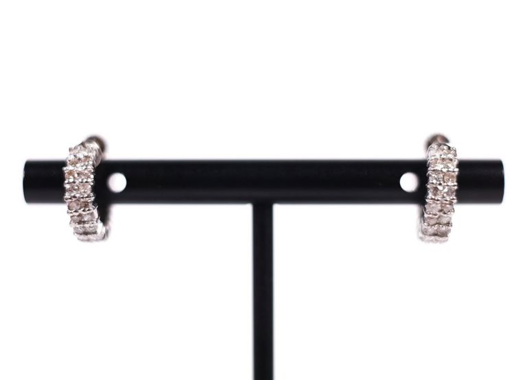 Platinum diamond clip earrings