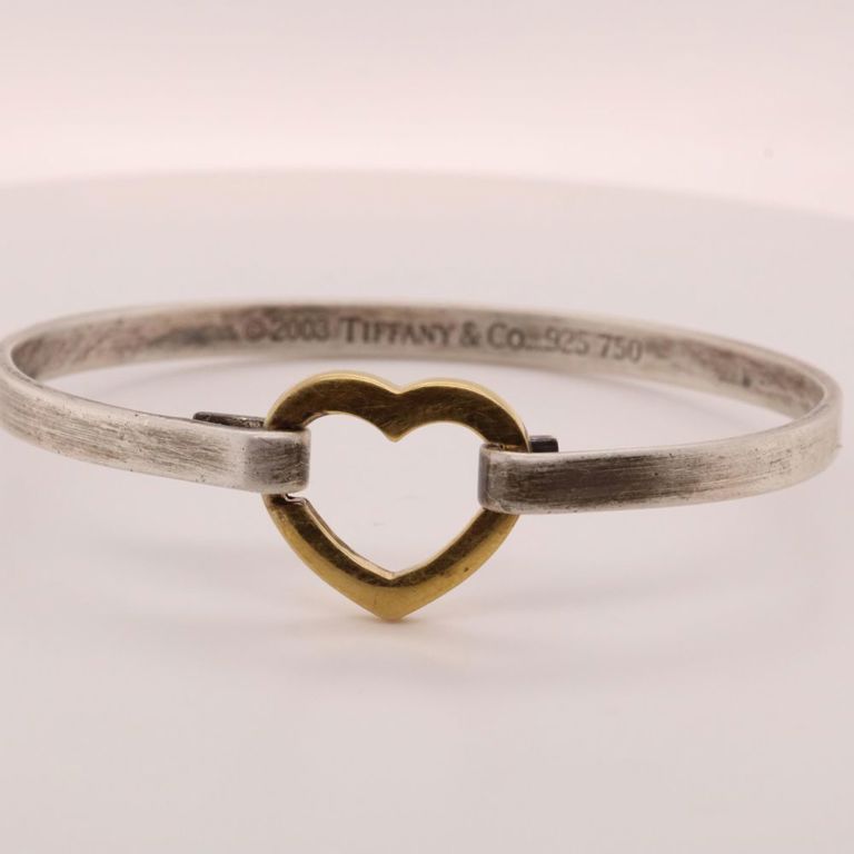 925 sterling silver and 18k yellow gold bangle