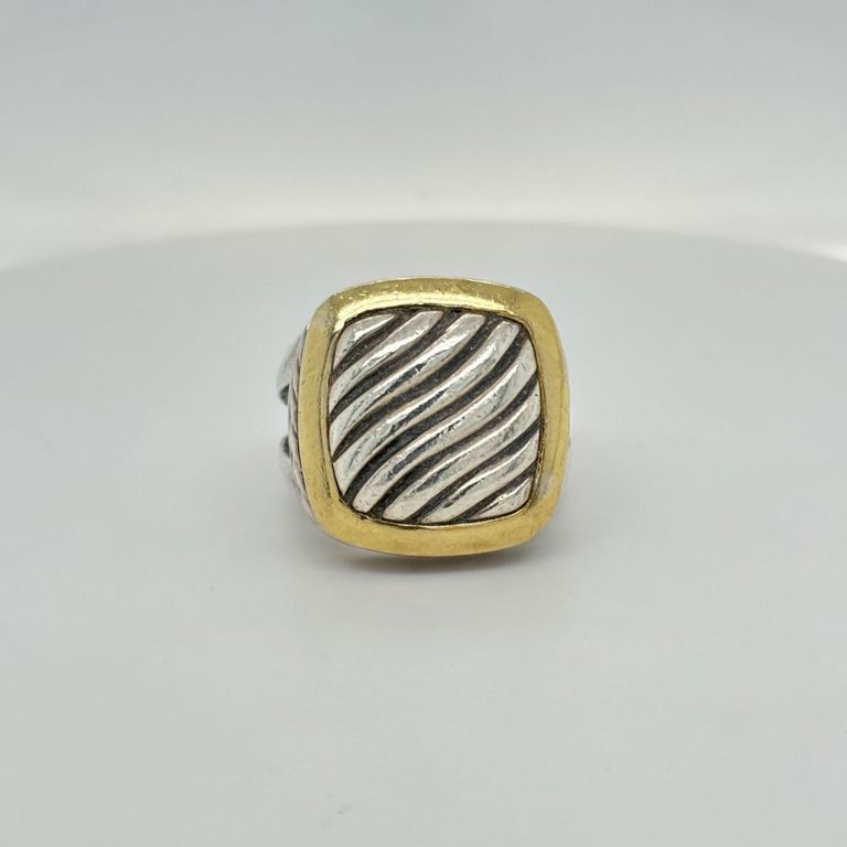 14k yellow gold and 925 sterling silver ring