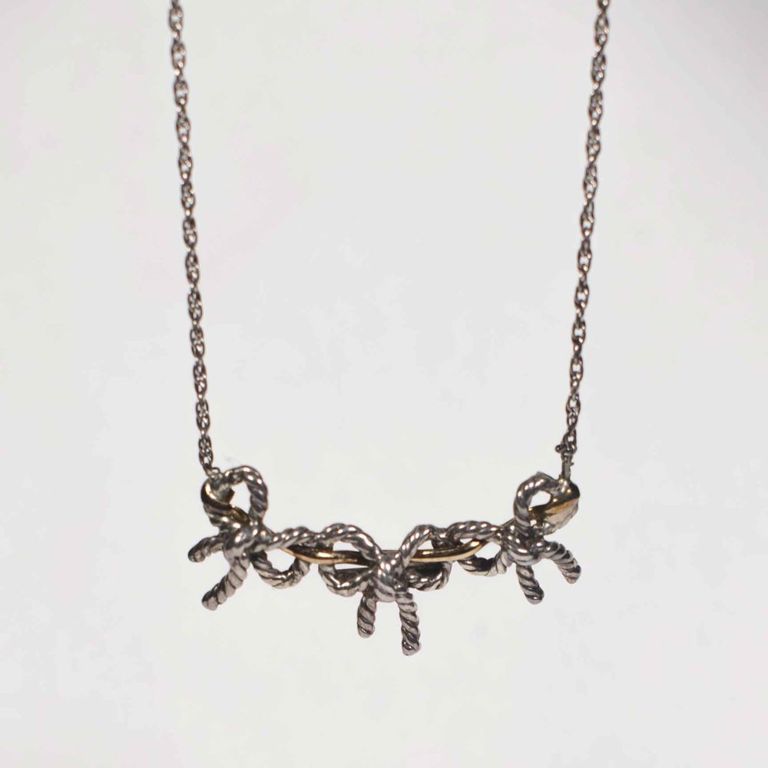 925 sterling silver and 18k yellow gold necklace