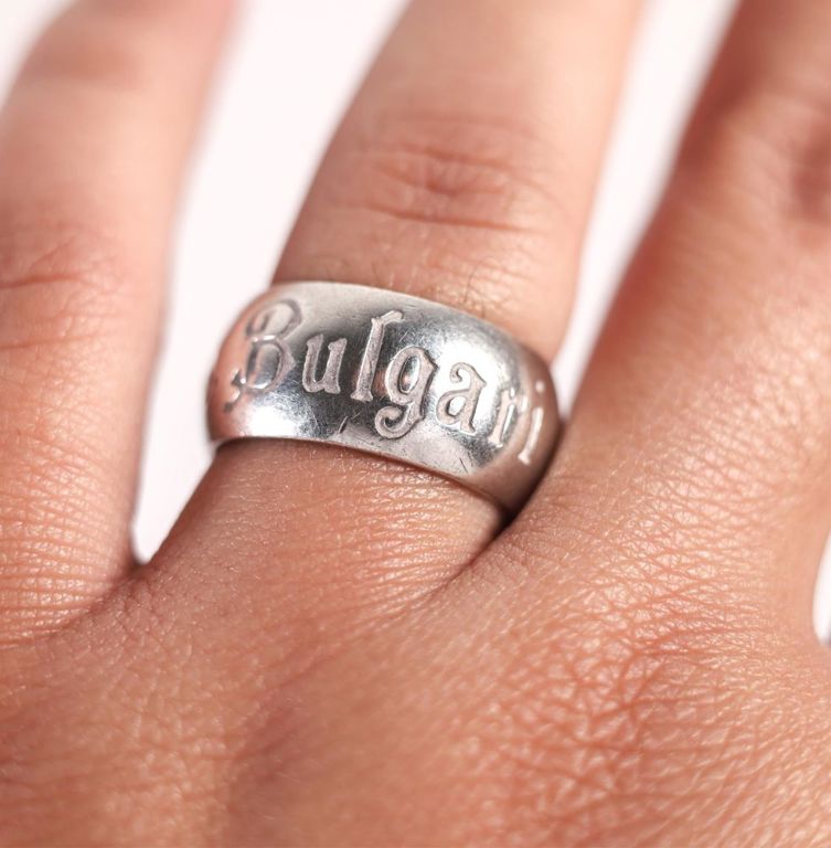 Bvlgari 925 sterling silver logo ring