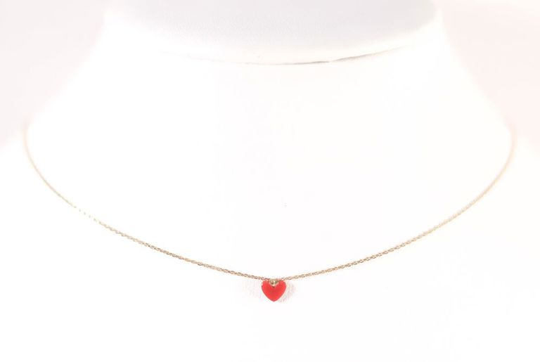 Ahkah 18k yellow gold thiran heart necklace