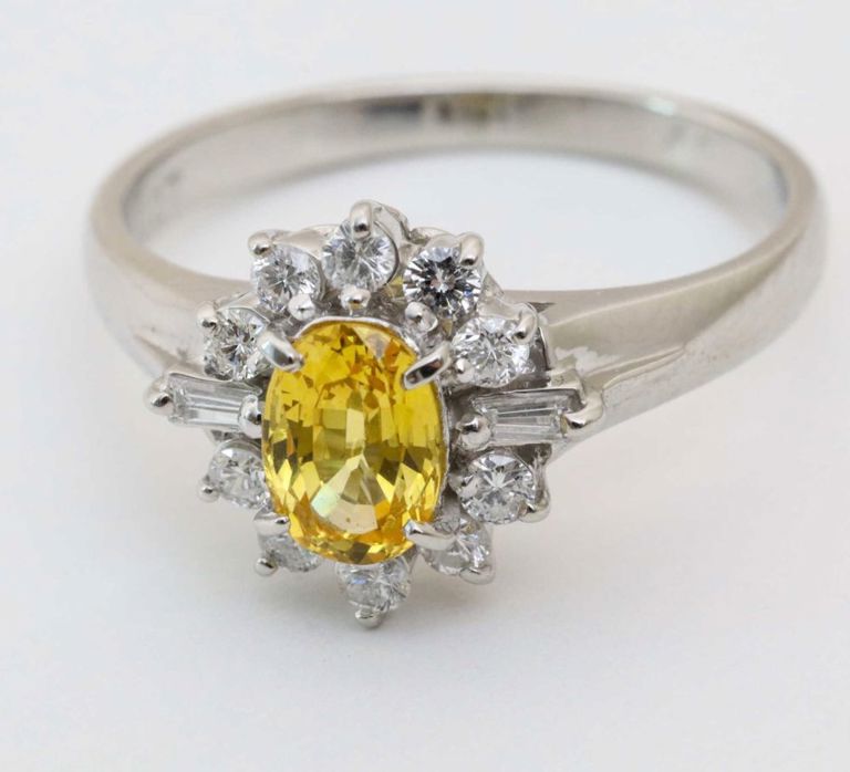 850 platinum sapphire and diamond halo ring