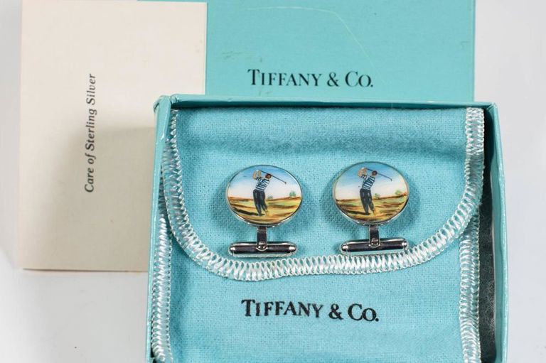 Tiffany & Co. sterling golf motif cufflinks