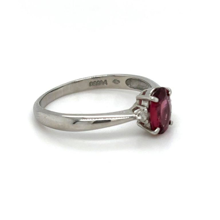 850 platinum rubellite and diamond ring