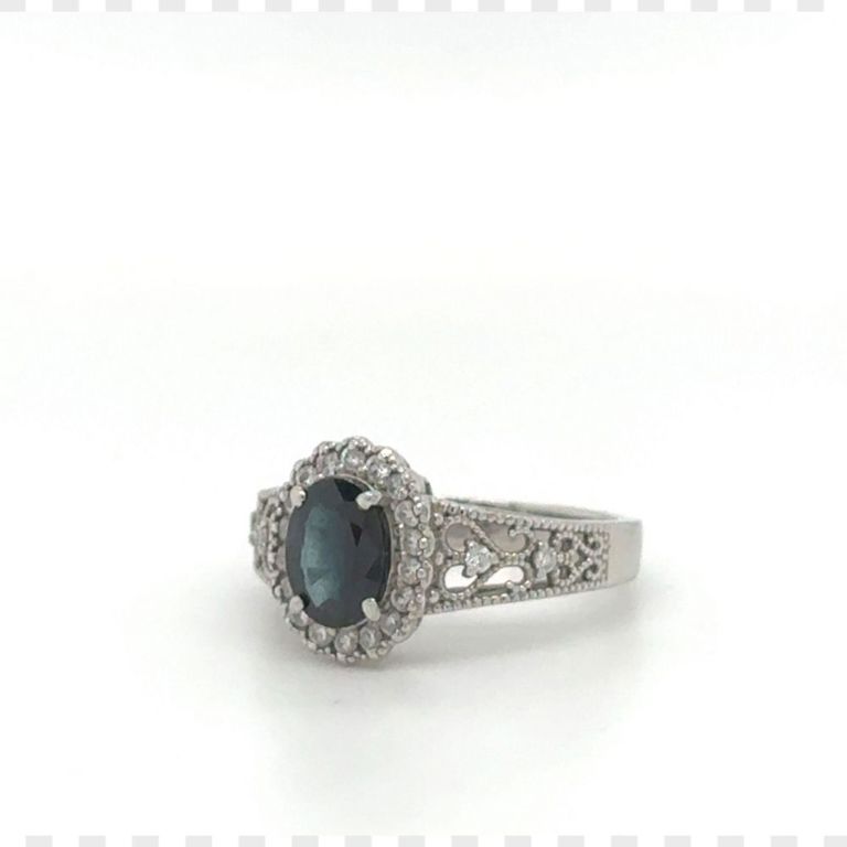 900 platinum sapphire and diamond filigree ring