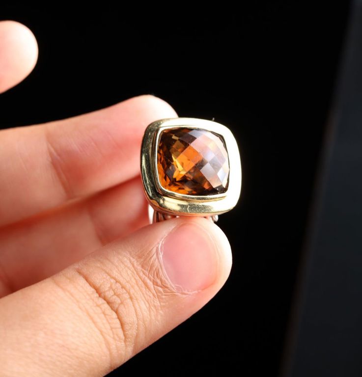 18k yellow gold and sterling silver Albion ring