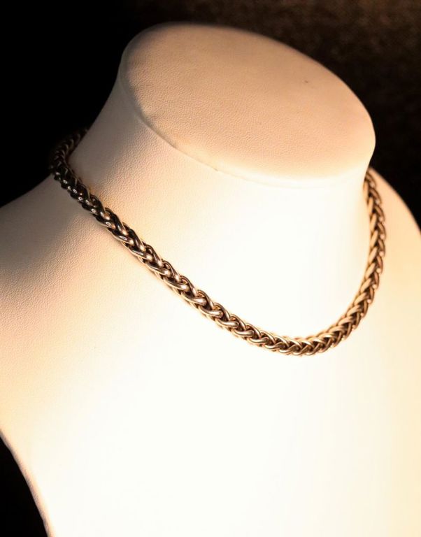 18k yellow gold and sterling silver cable chain necklace