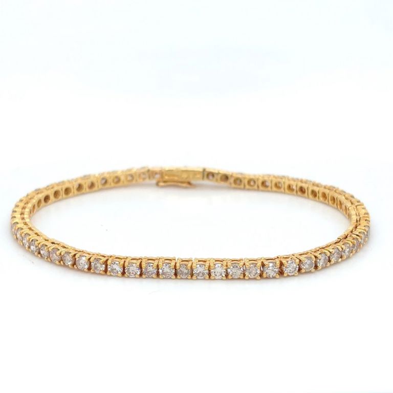 18k yellow gold diamond tennis bracelet