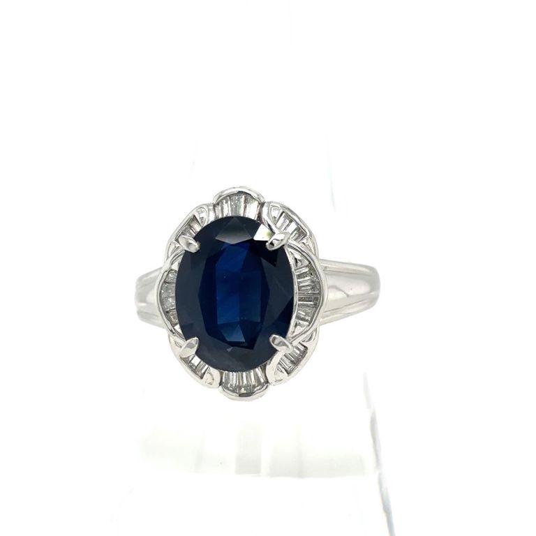 900 platinum sapphire and diamonds halo ring