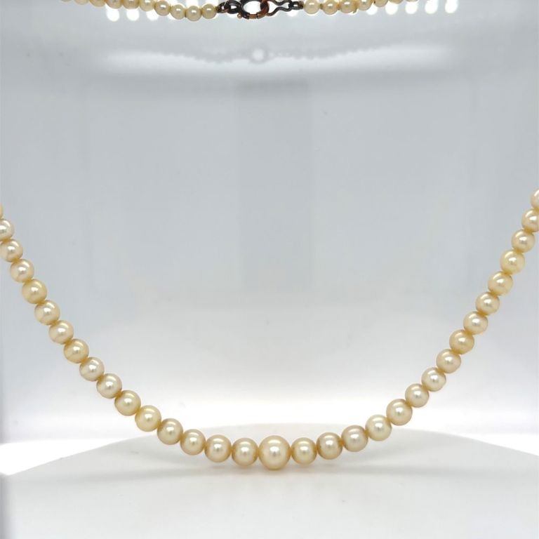 Graduated pearl necklace with sterling sterling clasp
