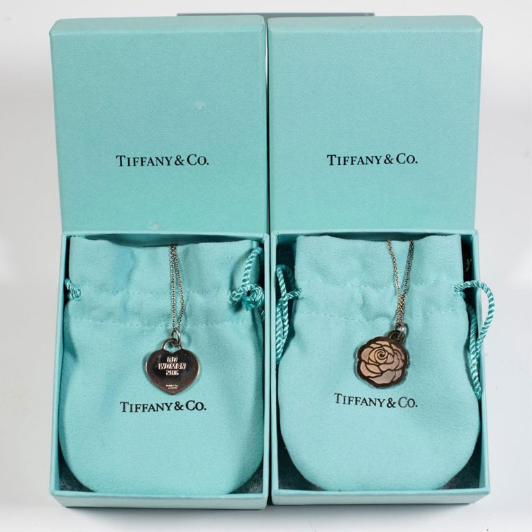 Two Tiffany & Co. sterling silver necklaces with pendants