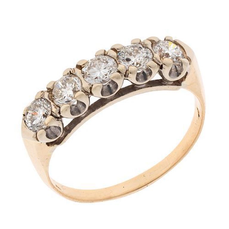 14k yellow gold diamond anniversary ring